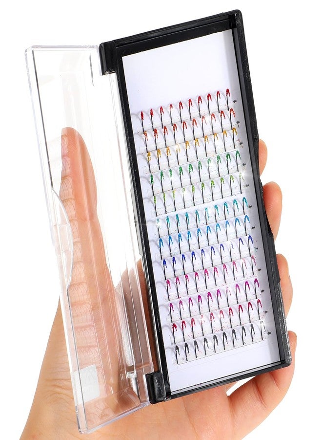 COMNICO Glitter Lash Extensions, 120 Pcs 12 Colored Wide Individual Lashes Cluster DIY Eyelash Extensions Single Eye Lash Professional Supplies for Personal Makeup - Image 1